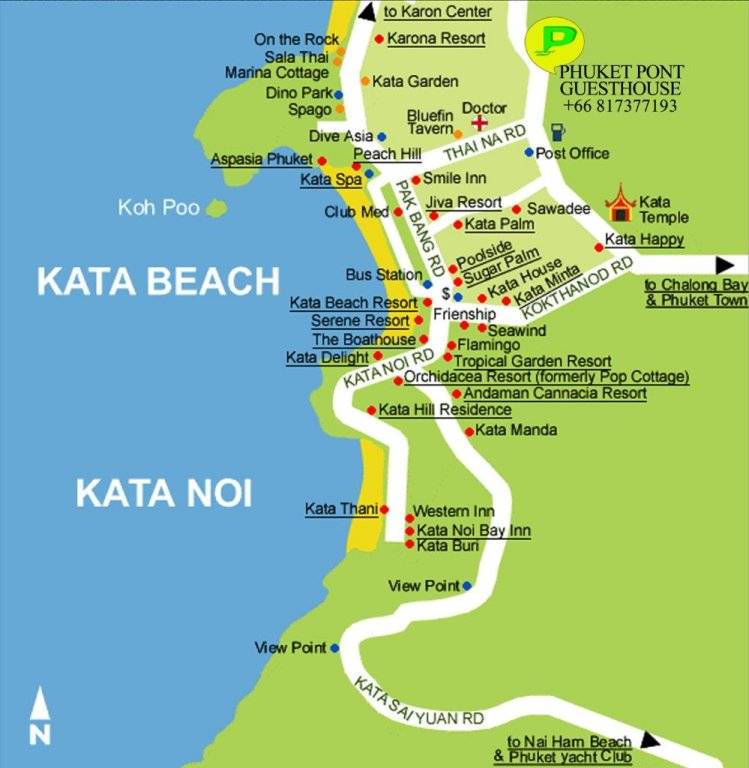 Ката Яй и Ката Ной на карте