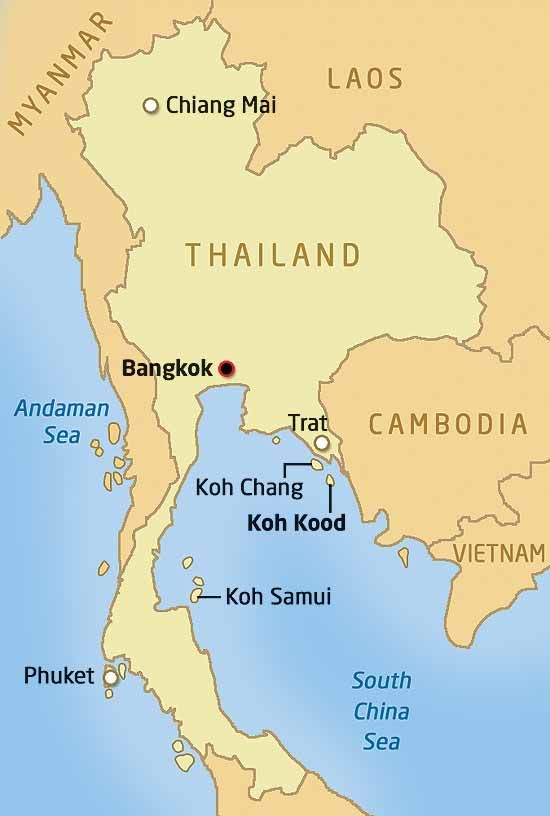 Ко Чанг на карте Таиланда