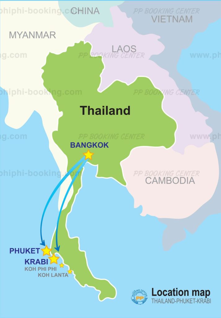 Краби на карте Таиланда